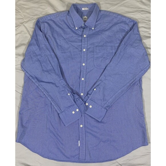 Peter Millar Shirt Mens XXL Blue White Button Up Long Sleeve Nanoluxe Easycare - Picture 1 of 6